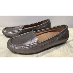 Vionic Metallic Silver Leather Slip On Loafers Womens 9 / 41 (5M74)